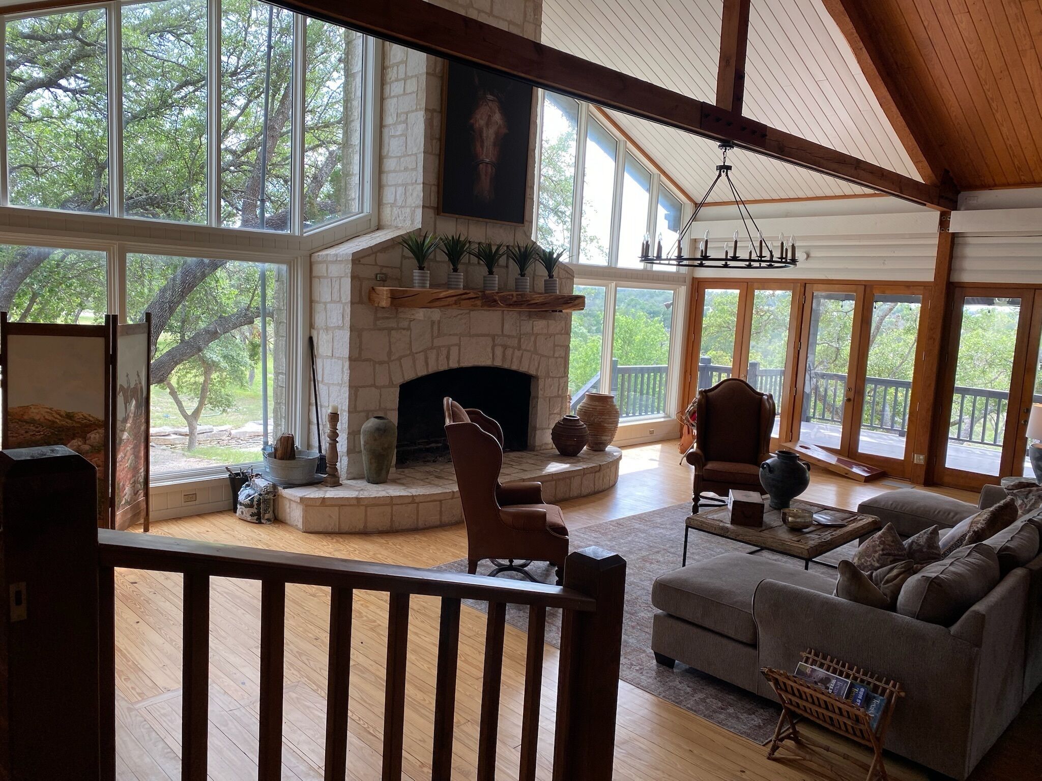Fireplace sitting area