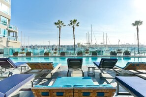 Outdoor pool, a heated pool - The Navagio' Waterfront Penthouse 3 Levels, Private Rooftop Boats View Parking (Marina del Rey)