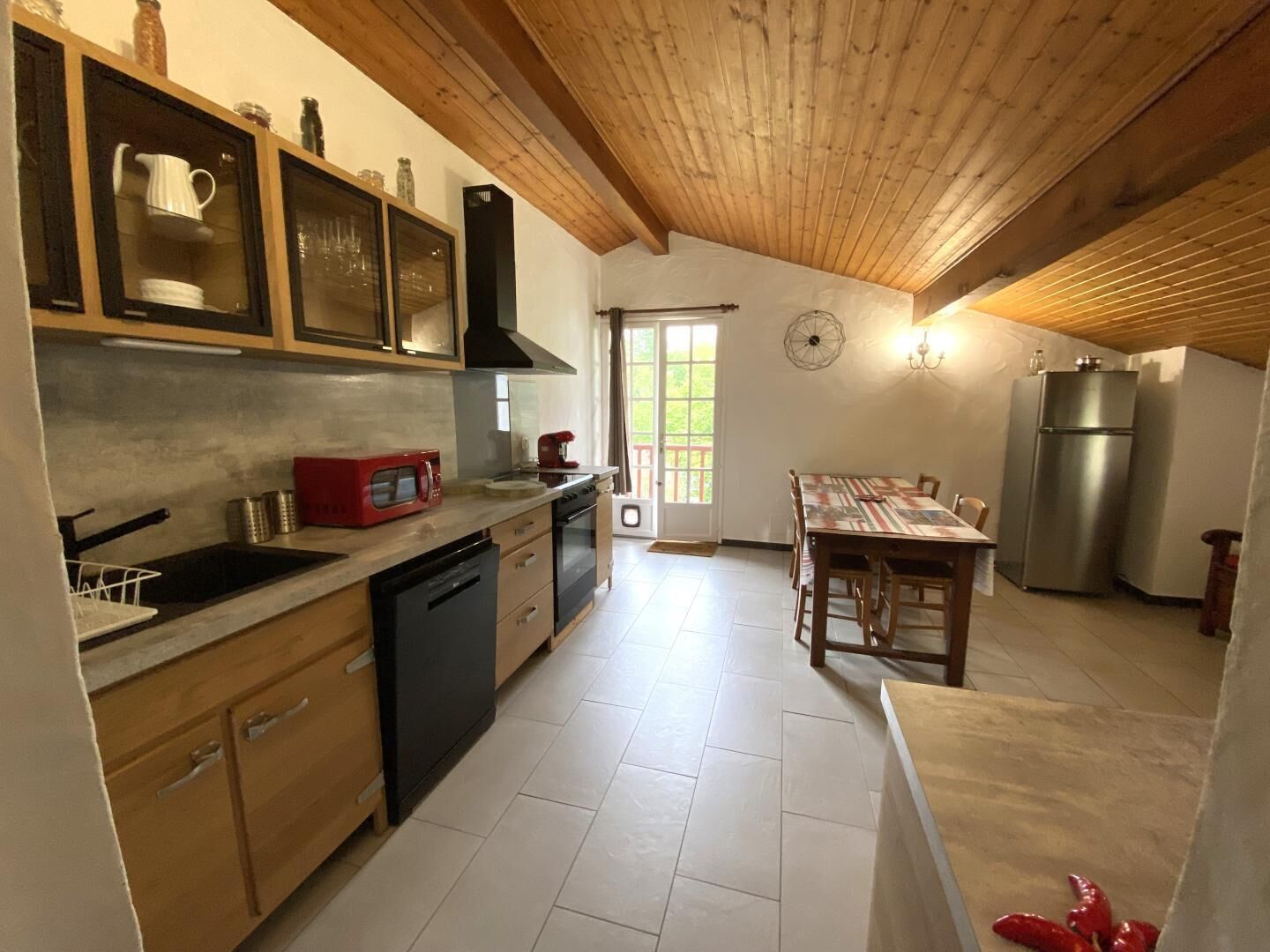 Fridge, microwave, dishwasher