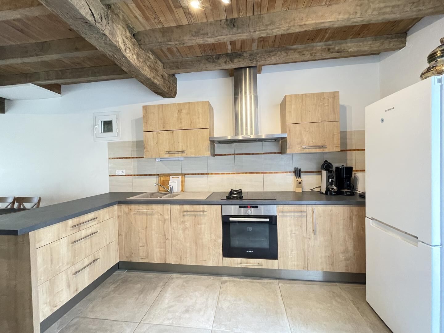 Fridge, microwave, dishwasher