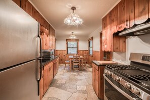Fridge, microwave, oven, stovetop - Diana's Cabin by Tahoe Getaways - Pet-Friendly 2BR in Kings Beach w/ Backyard + Walk to Lake! (Tahoe Vista)
