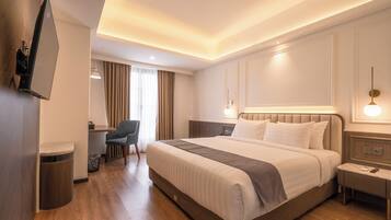 Minibar, in-room safe, desk, blackout curtains