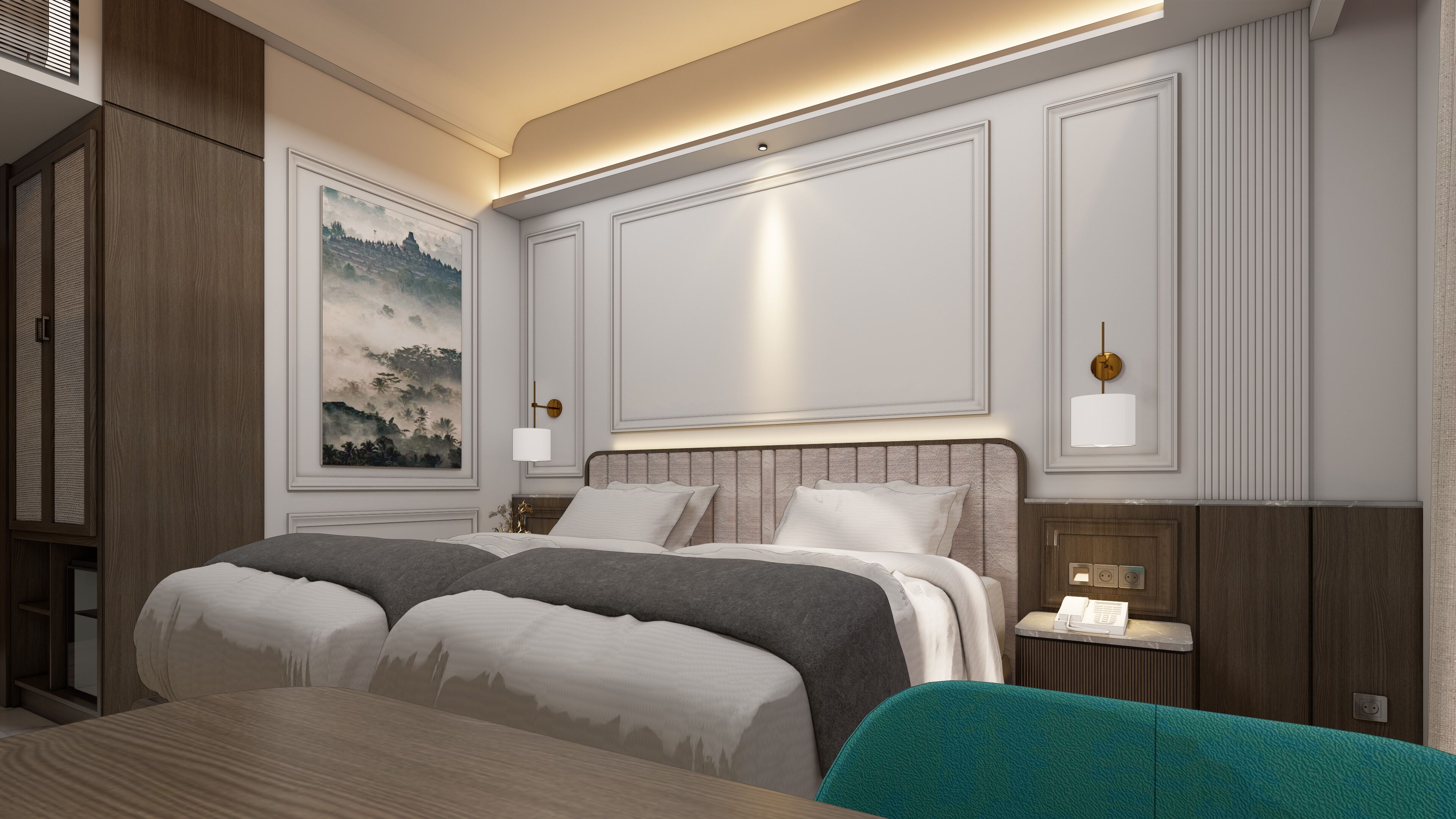 Premier Twin Room | Minibar, in-room safe, desk, blackout drapes