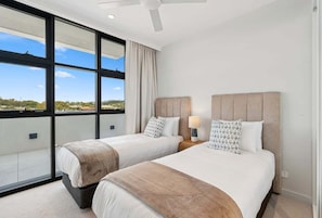 2 bedrooms, desk, iron/ironing board, WiFi - 409 at CODA - City Convenience Meets Coastal Ease (Coffs Harbour)