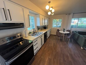 Microwave, oven, stovetop, dishwasher