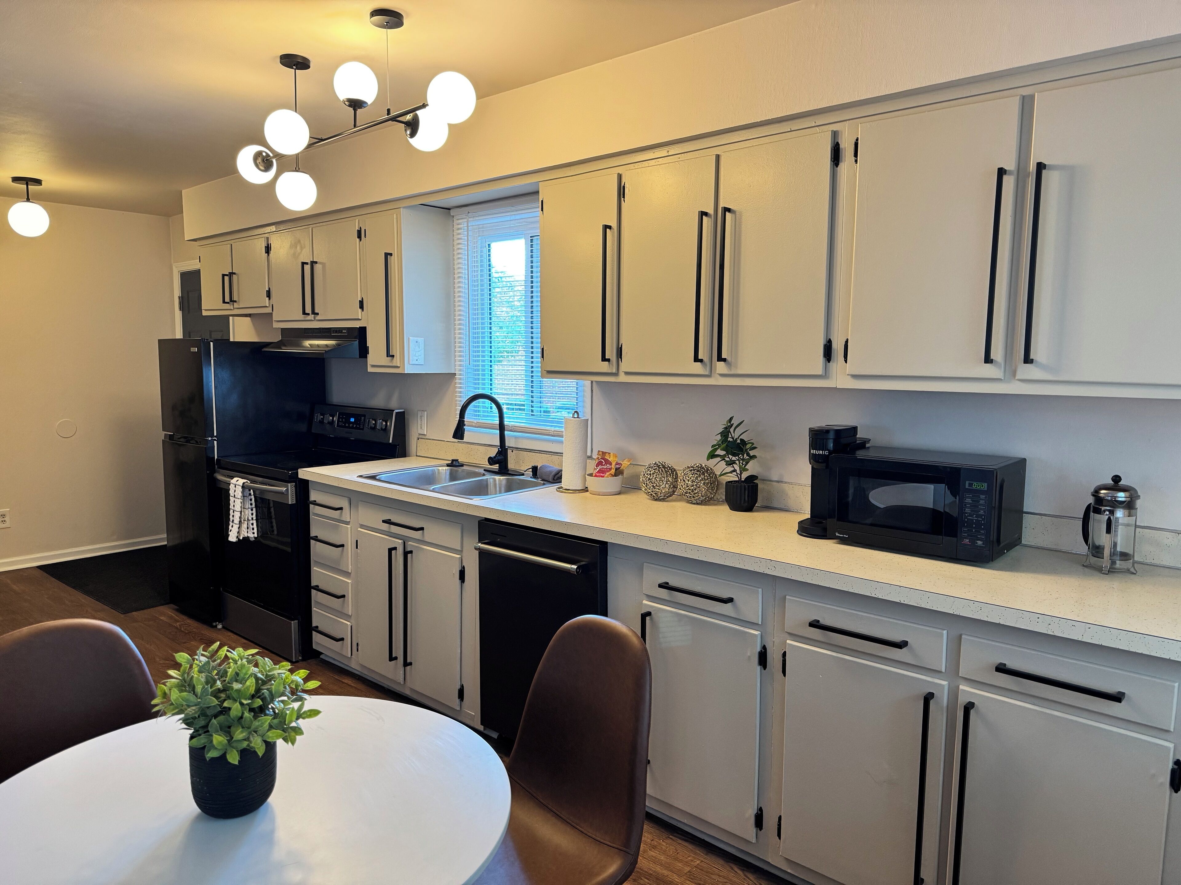 Microwave, oven, stovetop, dishwasher