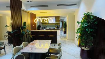 Grand Apartment, Balcony | In-room dining