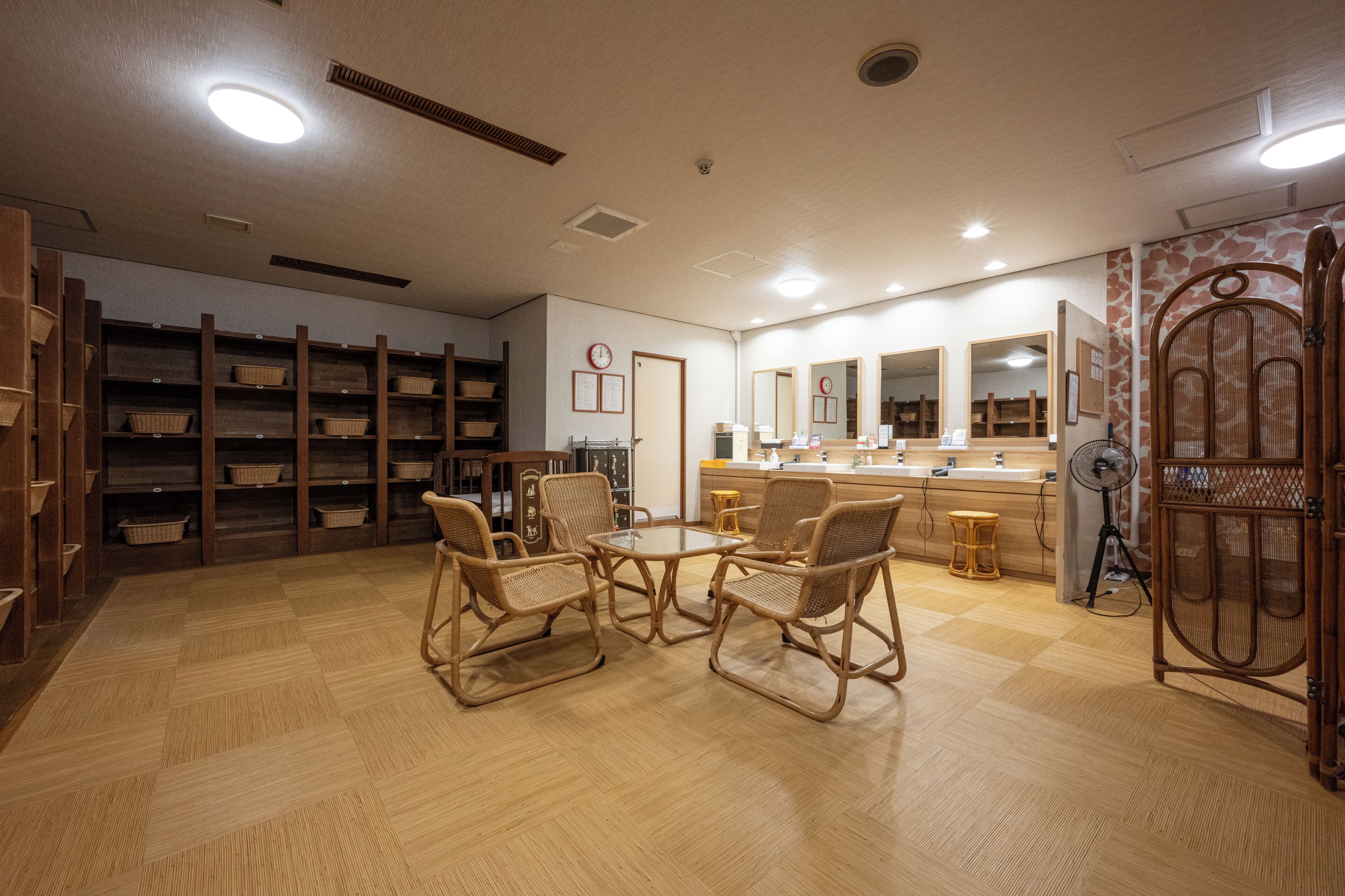 Slippers, towels, soap, shampoo