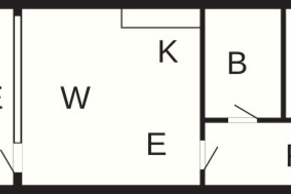 Ein Grundriss mit den beschrifteten Räumen TE, W, E, K, B, Z und F.