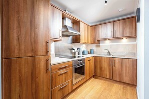 Fridge, microwave, stovetop, toaster