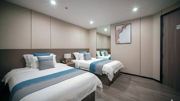 Desk, free WiFi, bed sheets