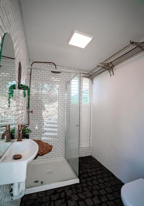 Ducha, toallas, jabón, papel higiénico