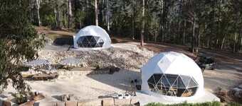 Treetop Domes over an enchanting valley of Eucalypt forest