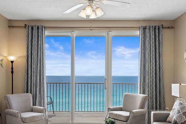 Living room with panoramic Gulf views