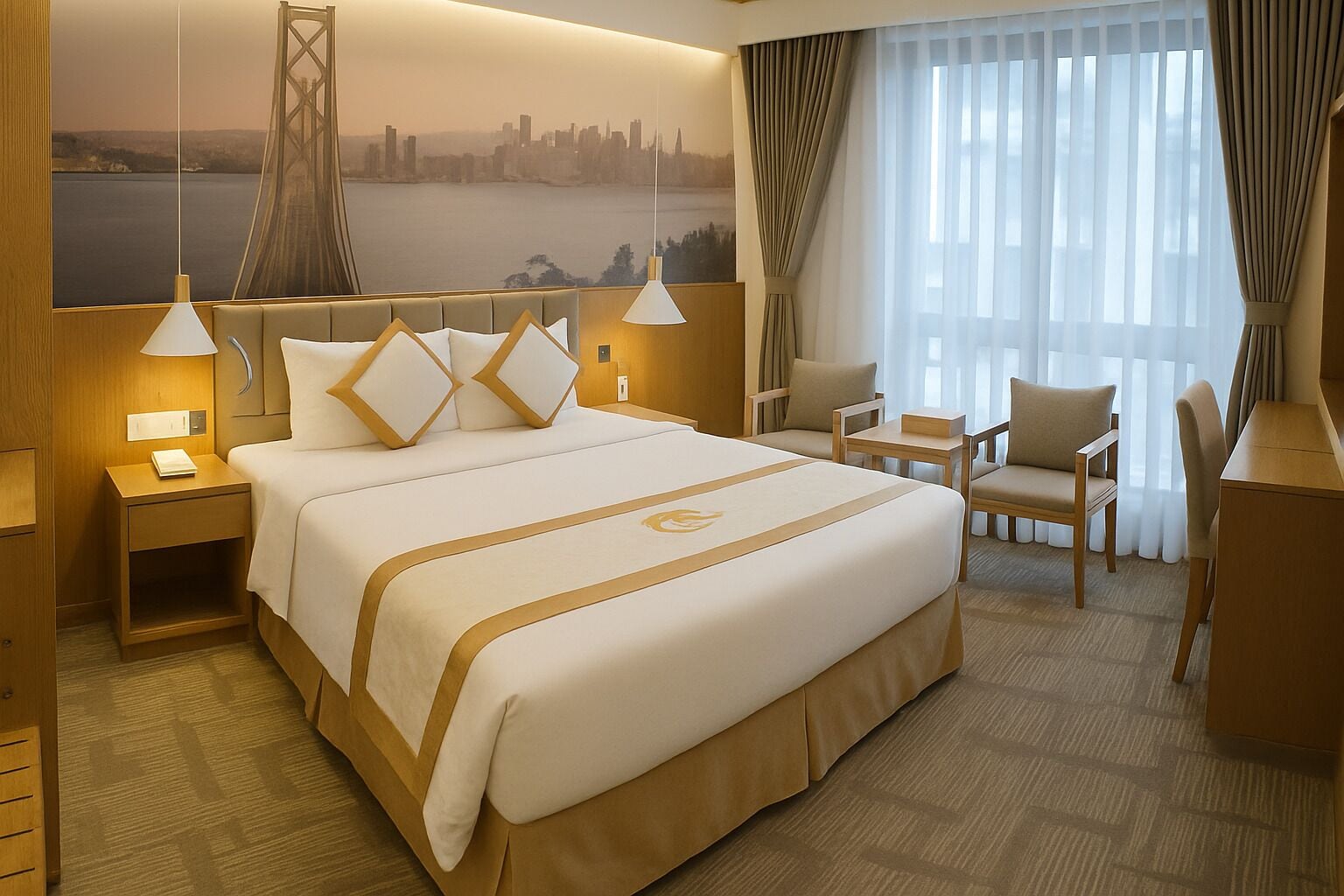 Deluxe-Doppelzimmer, Stadtblick | Schreibtisch, kostenloses WLAN