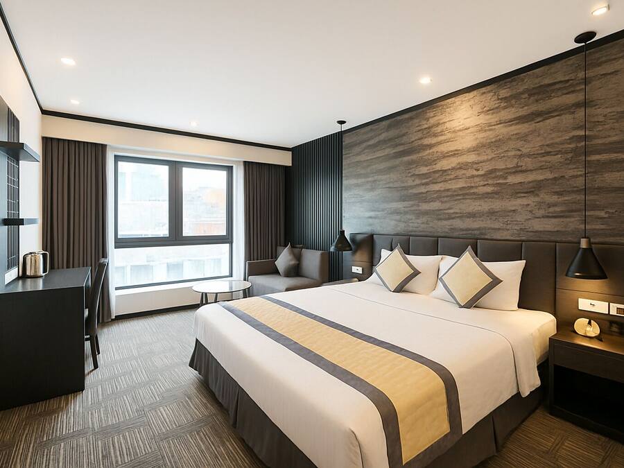 Executive Suite with Bathtub and City View | Phòng tắm | Bồn tắm, đồ dùng nhà tắm miễn phí, máy sấy tóc, dép đi trong nhà