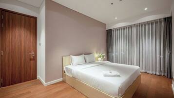 Family Suite, 3 Bedrooms, Club Lounge Access, City View | Egyptian cotton sheets, premium bedding, down comforters