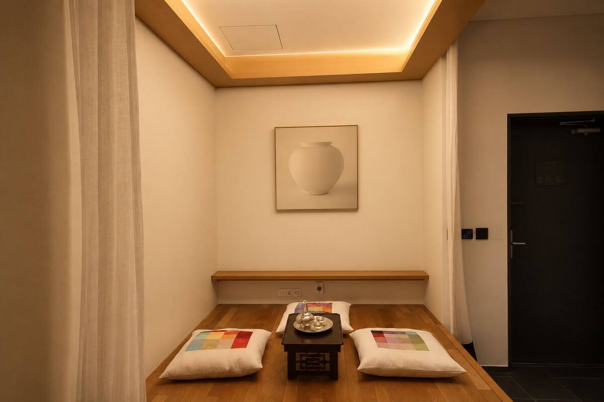 Korean Family Room | Living area | TV, heated floors