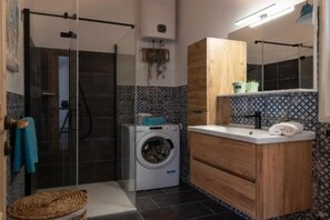 Shower, hair dryer - Two Bedroom Apartment With Loggia And Sea View (Novalja)