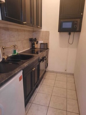 Basic-Apartment | Eigene Küche | Kühlschrank, Mikrowelle, Herdplatte, Geschirrspüler