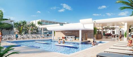 5 個室外泳池;泳池傘、躺椅