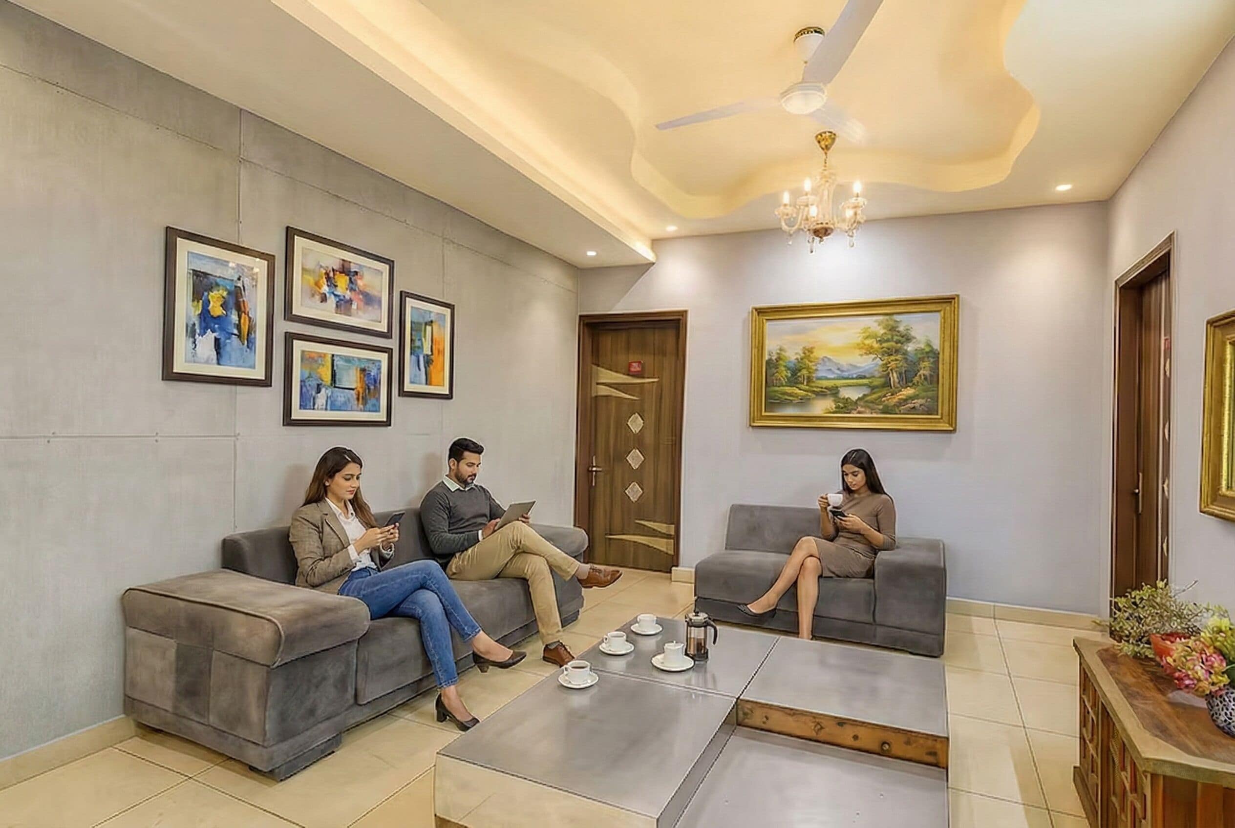 Sala de estar en el lobby