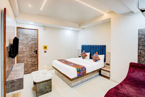 Sengetøy i egyptisk bomull, sengetøy av topp kvalitet og safe på rommet