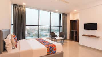 Sengetøy i egyptisk bomull, sengetøy av topp kvalitet og safe på rommet