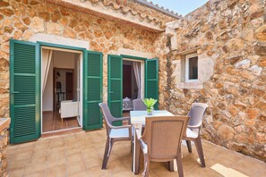 Outdoor dining - Planetes Finca with Garden and Pool near Portocolom (PM)