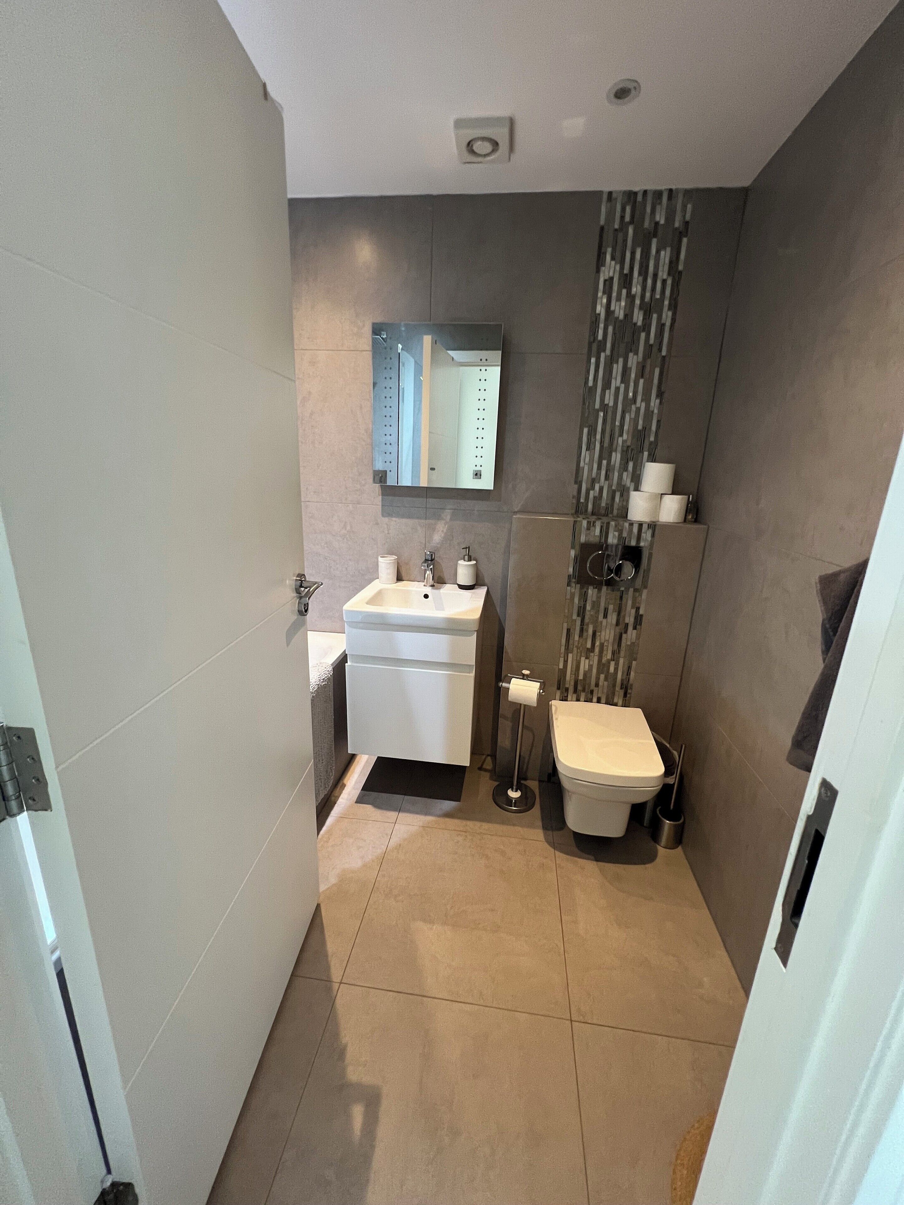 Towels, soap, toilet paper