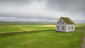 A white house with a grass roof in a green field. - Ech Jarek XD - Holiday Home (Floresville)