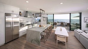 Casa de lujo, varias camas, hidromasaje, vista al océano (Rincon Refuge) | Cocina privada