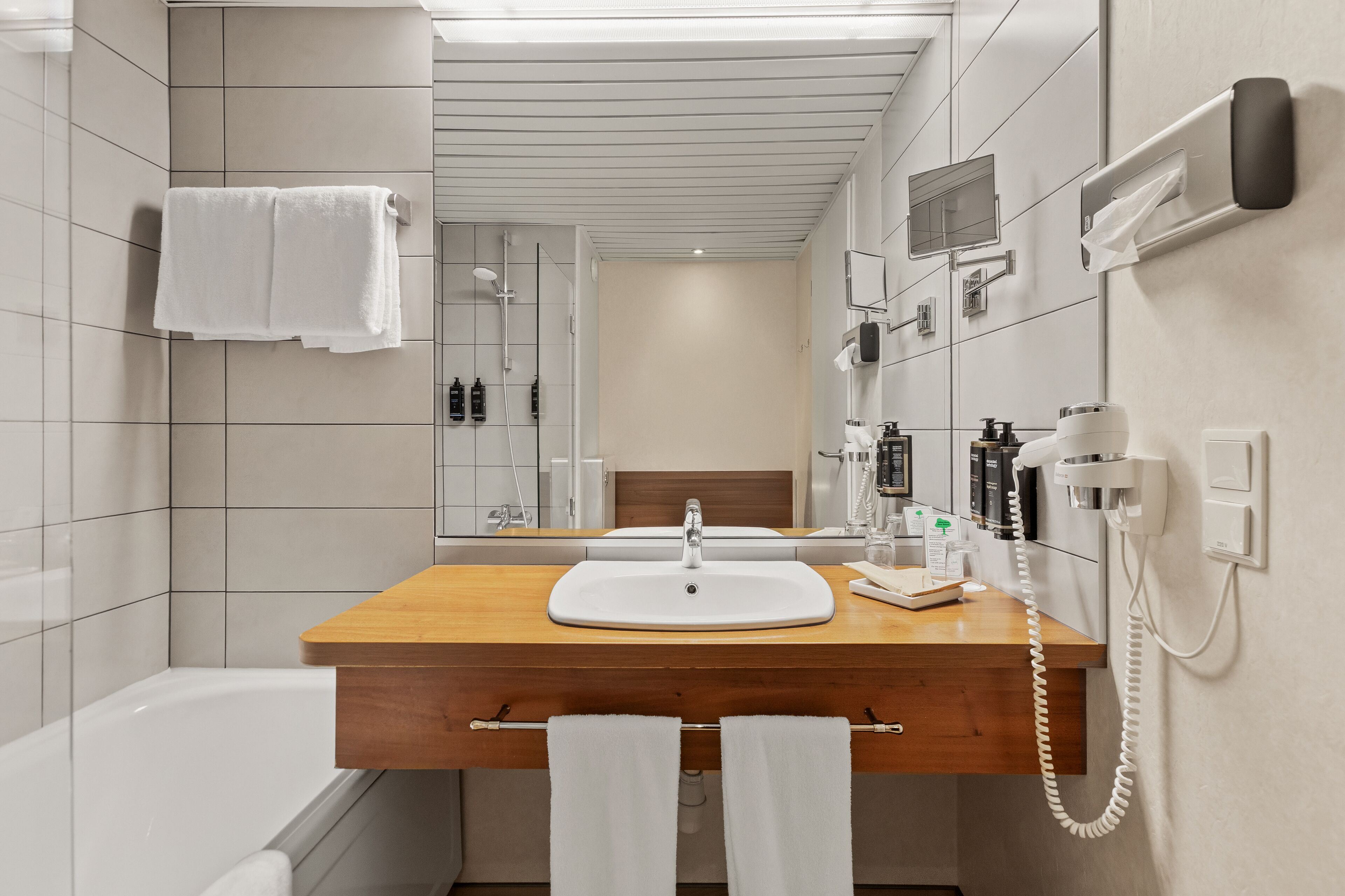 Free toiletries, hair dryer