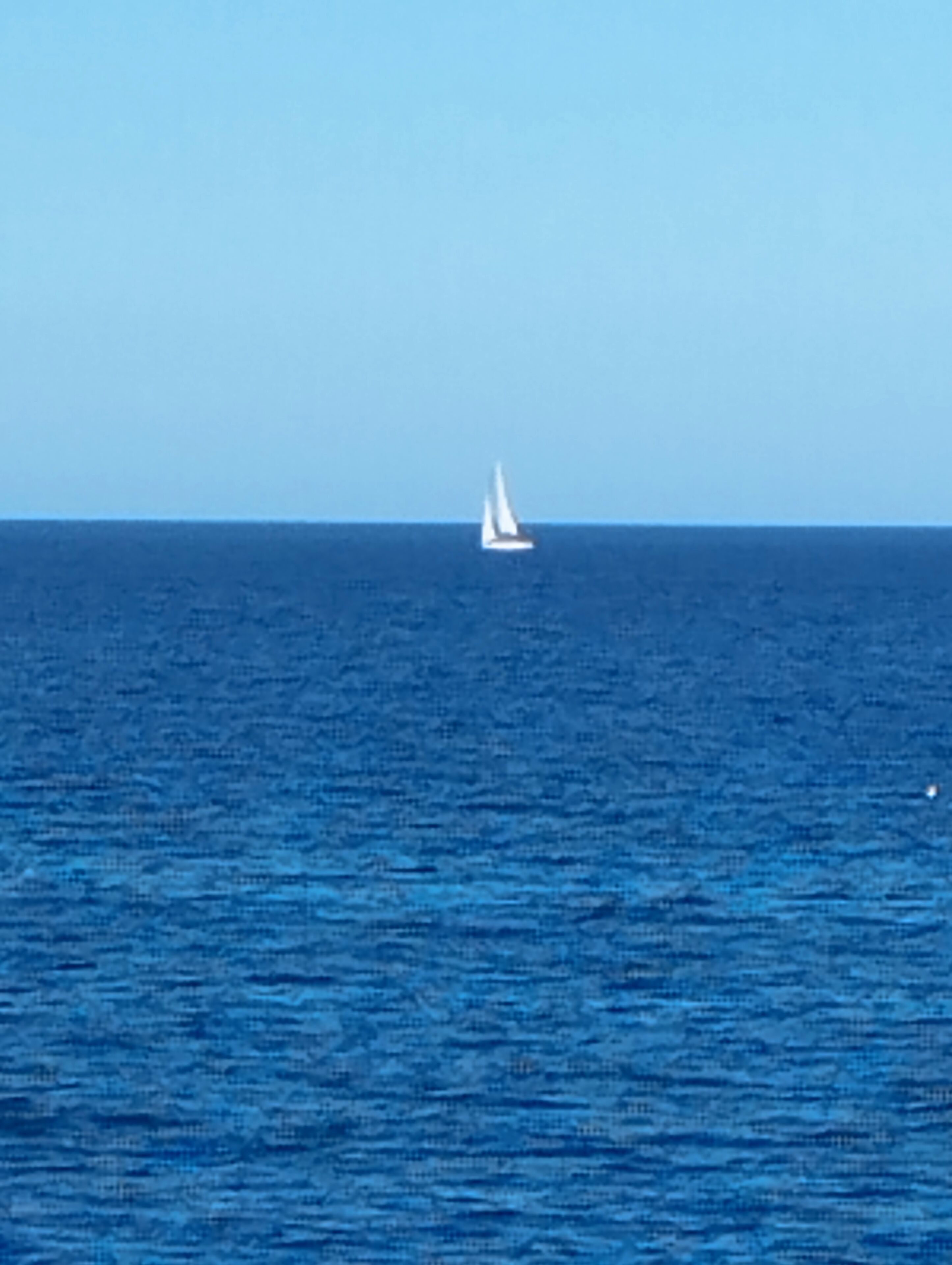 Una barca a vela su un mare calmo.