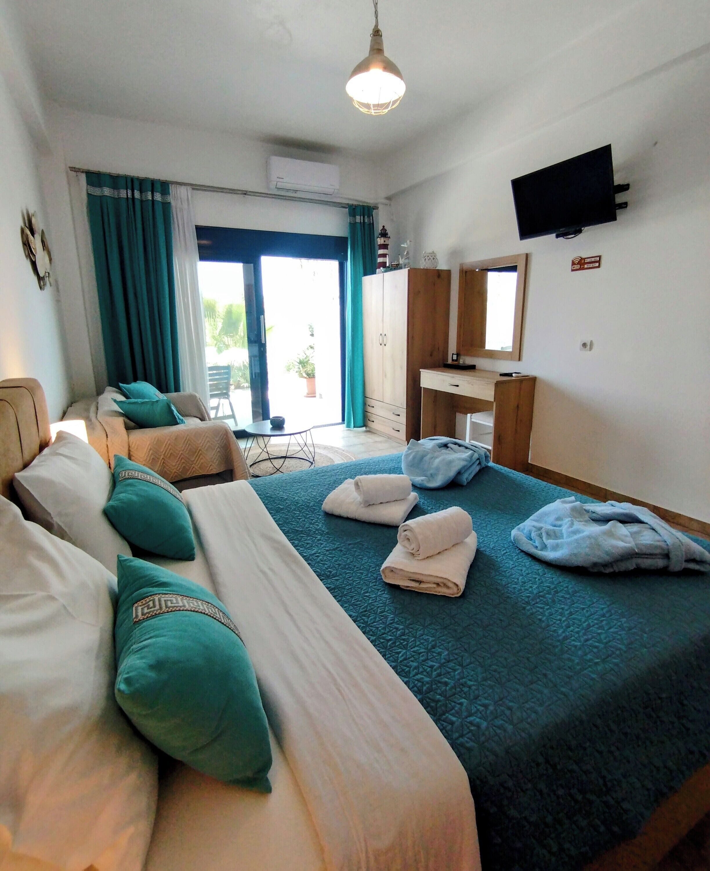 双人房, 海景 | 特色装修、特色家居、笔记本电脑工作区、遮光窗帘