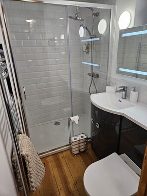 Shower, hair dryer, towels, soap - Notting Hill Charming Garden Retreat. Sleeps 4 (London)