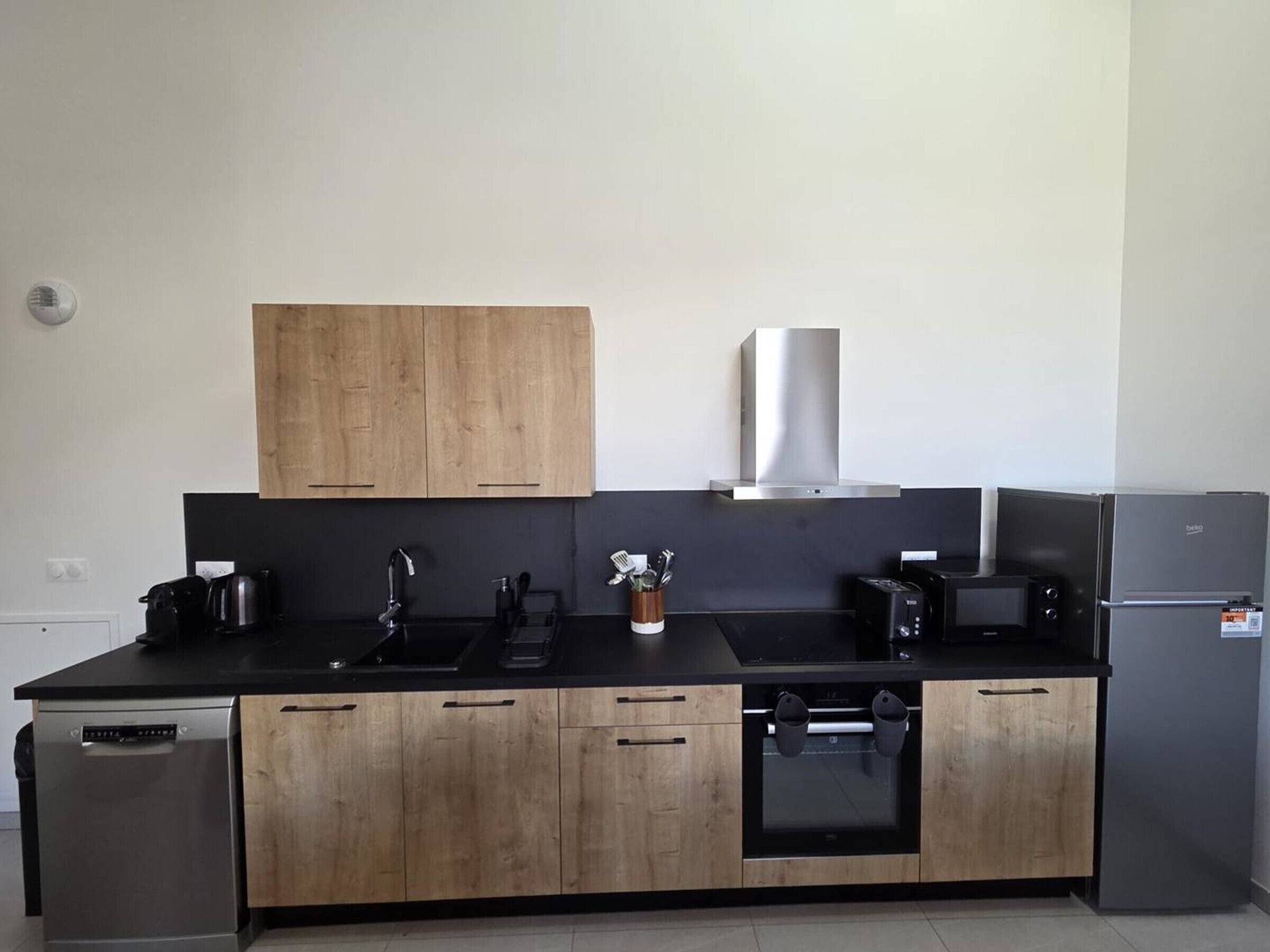 Fridge, oven, stovetop, dishwasher