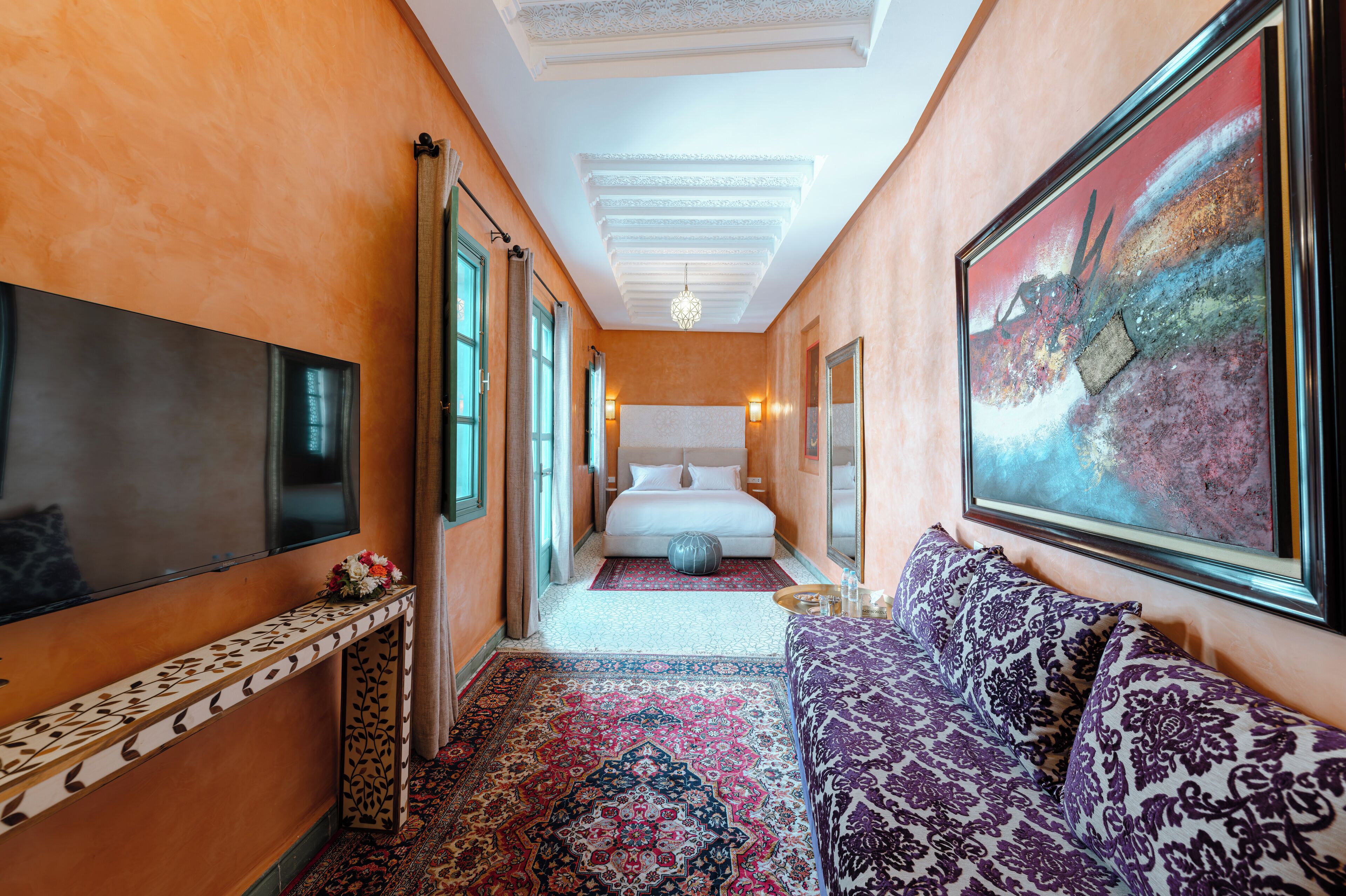 Luksus-dobbeltrom, terrasse | Sengetøy av topp kvalitet, individuelt dekorert og individuelt innredet