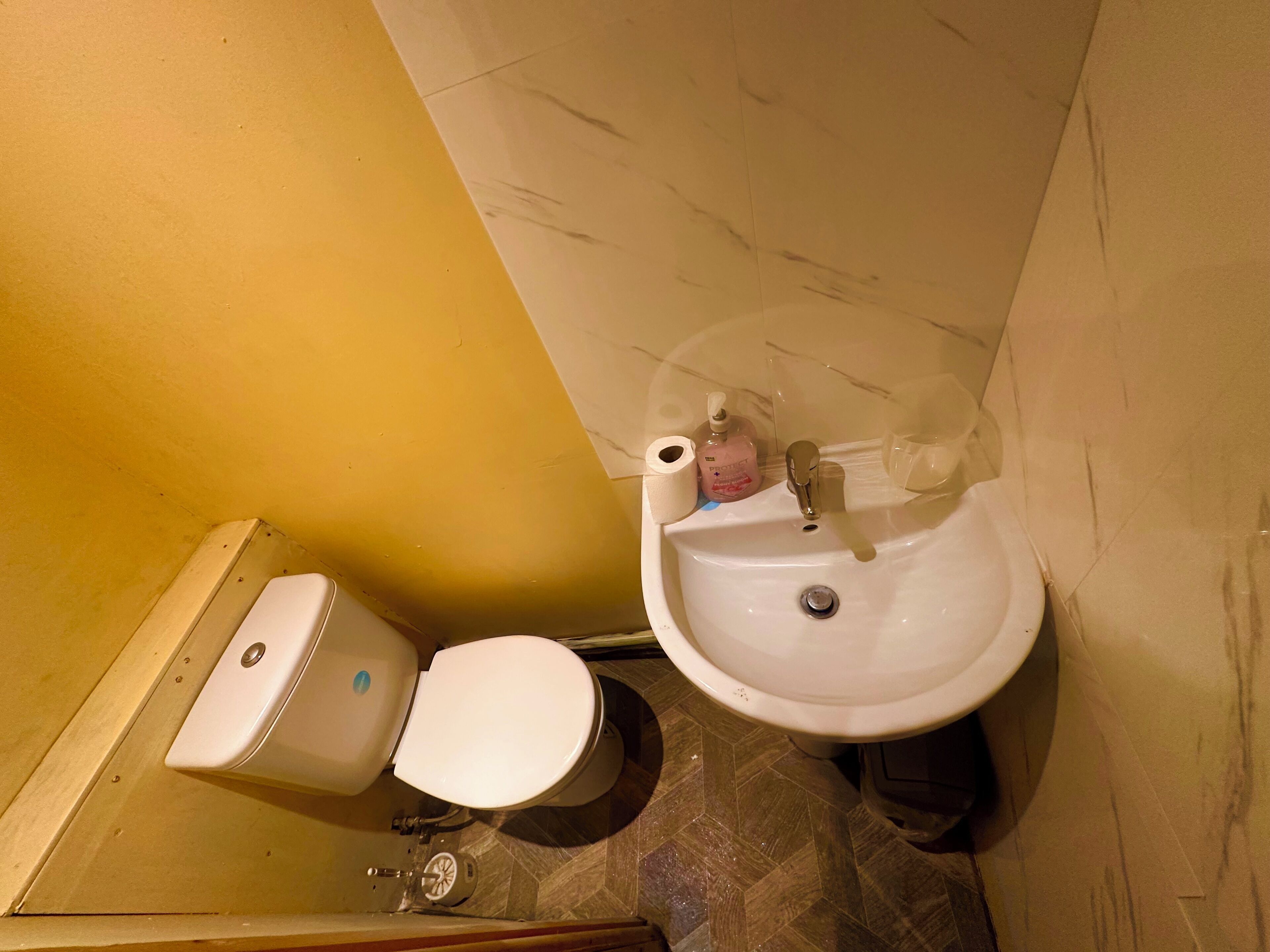 Serviettes fournies, papier toilette