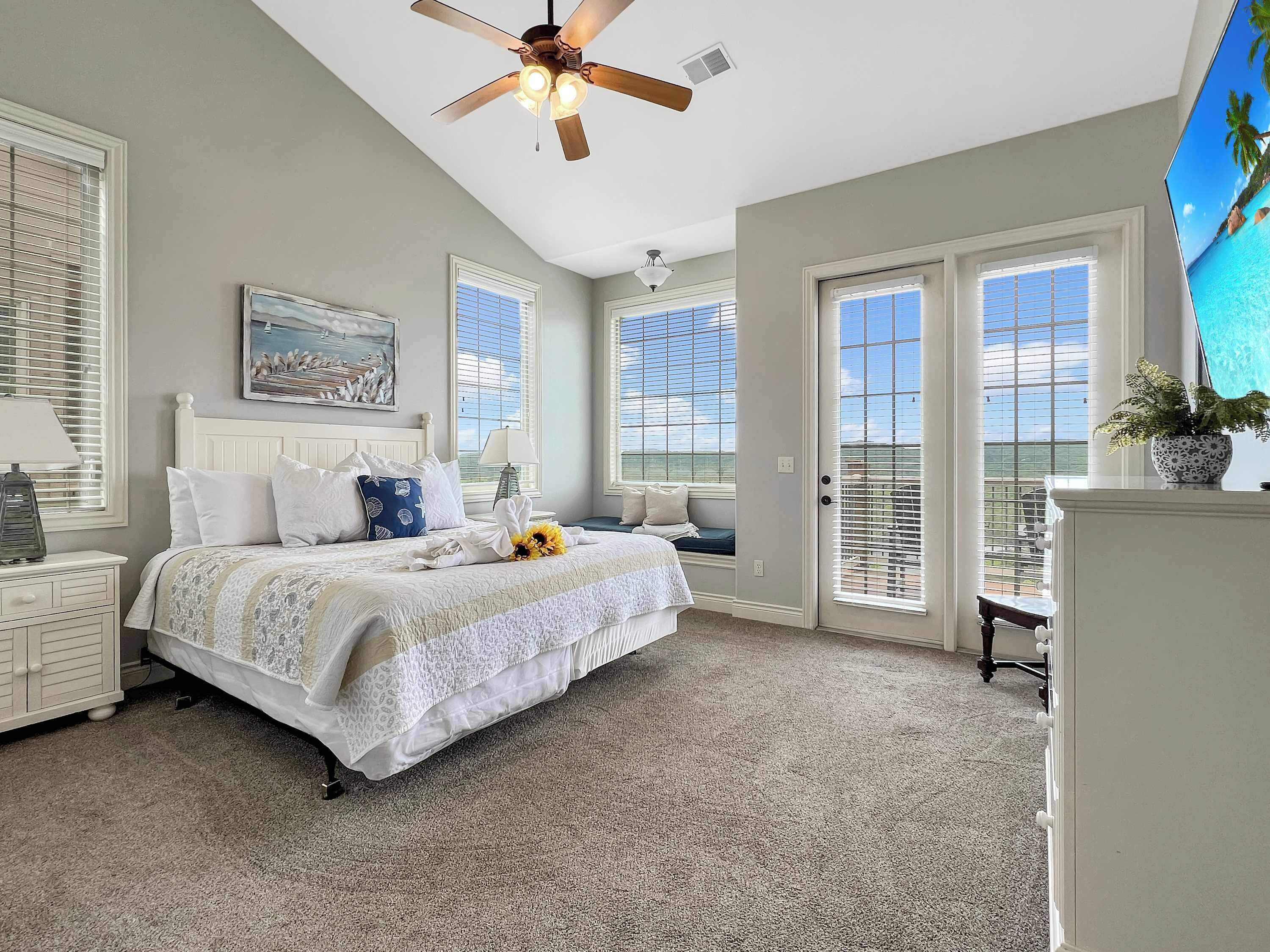 1 bedroom, desk, iron/ironing board, travel cot