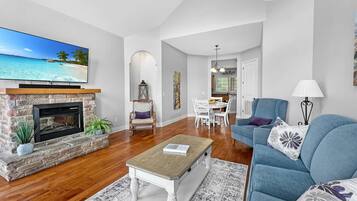 TV, fireplace, offices