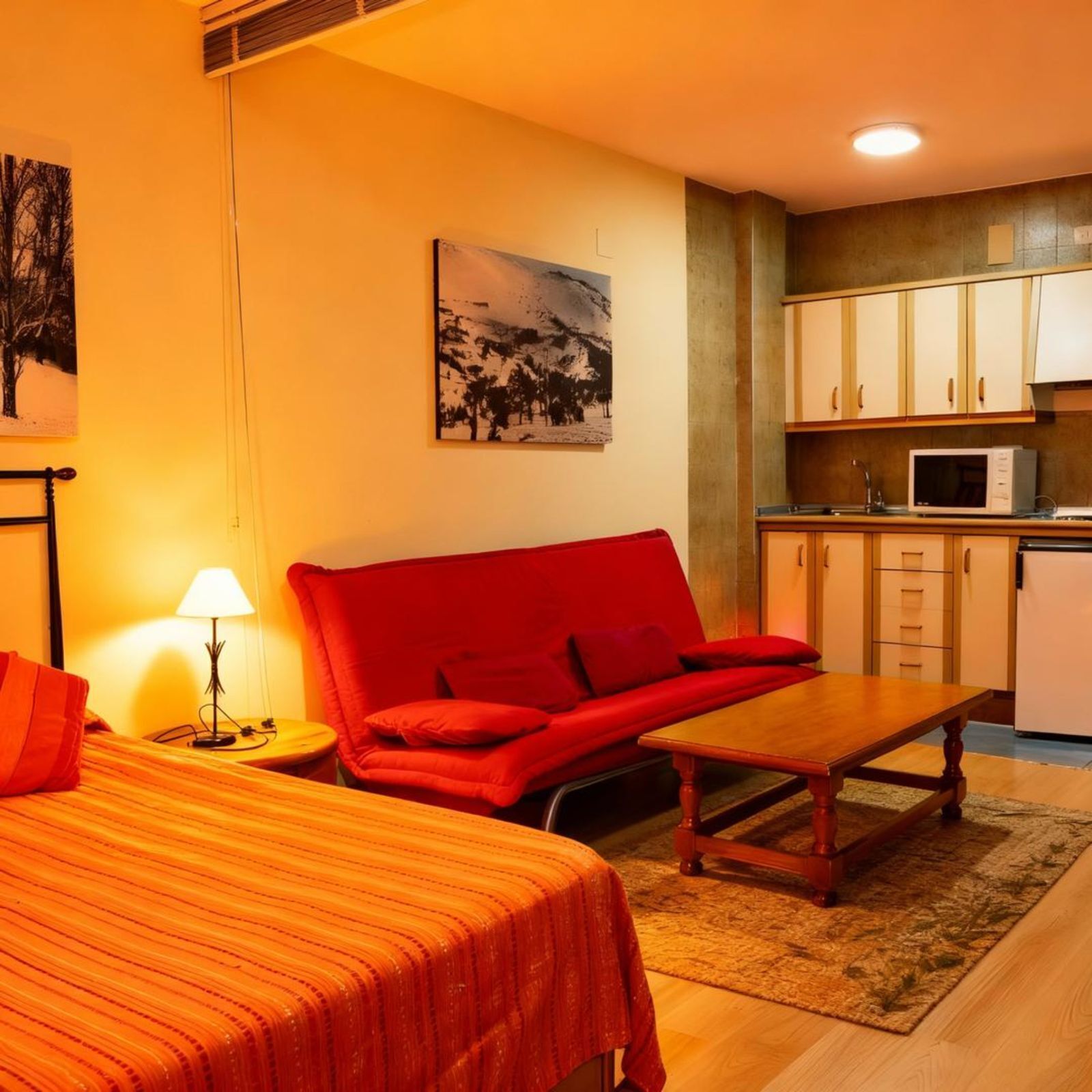 Comfort Studio | Living area | 42-inch flat-screen TV with cable channels