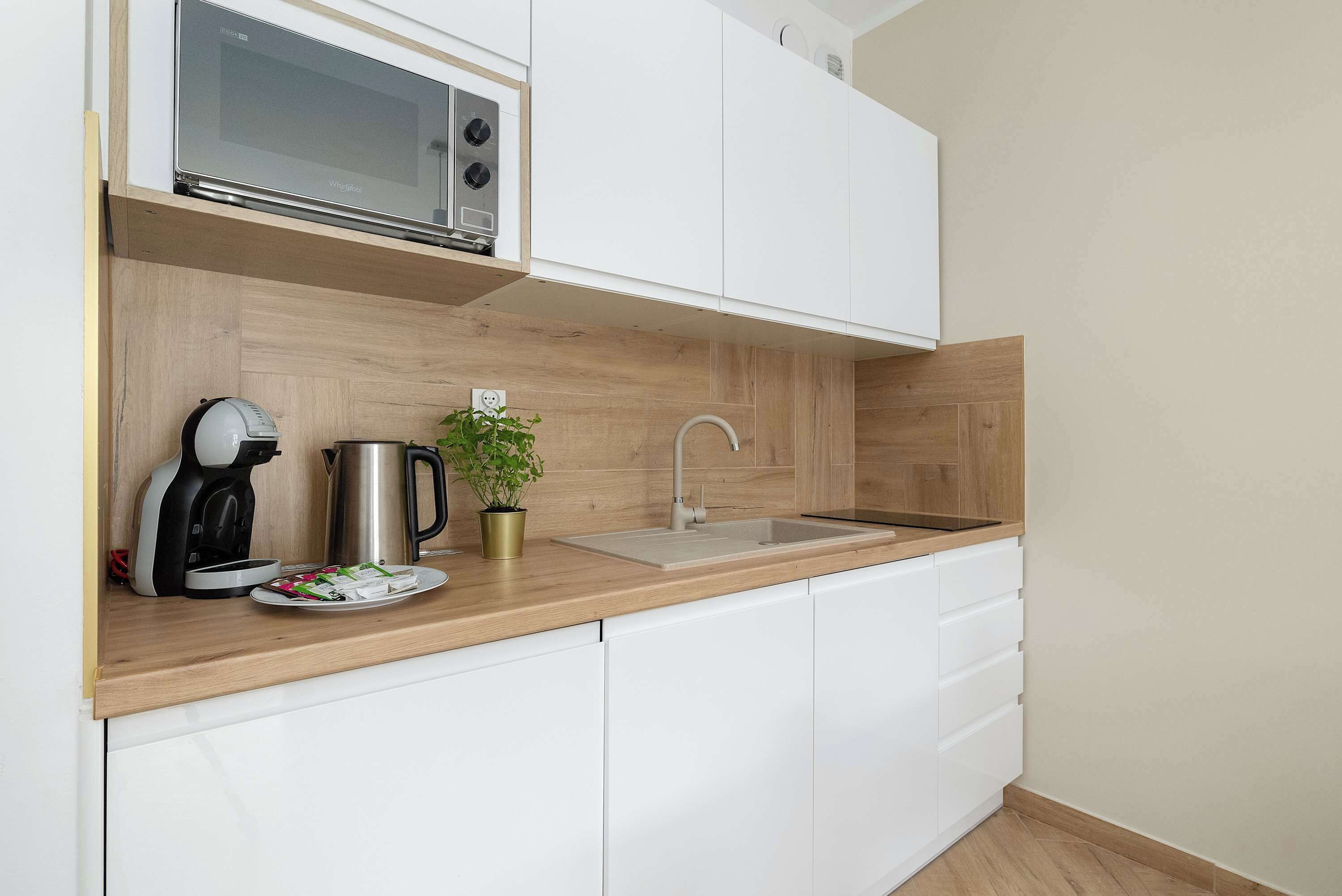 Fridge, microwave, stovetop, dishwasher