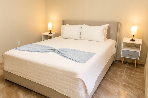 2 bedrooms, iron/ironing board, WiFi, bed sheets