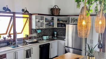 Fridge, oven, stovetop, dishwasher