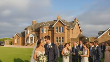 Outdoor banquet area