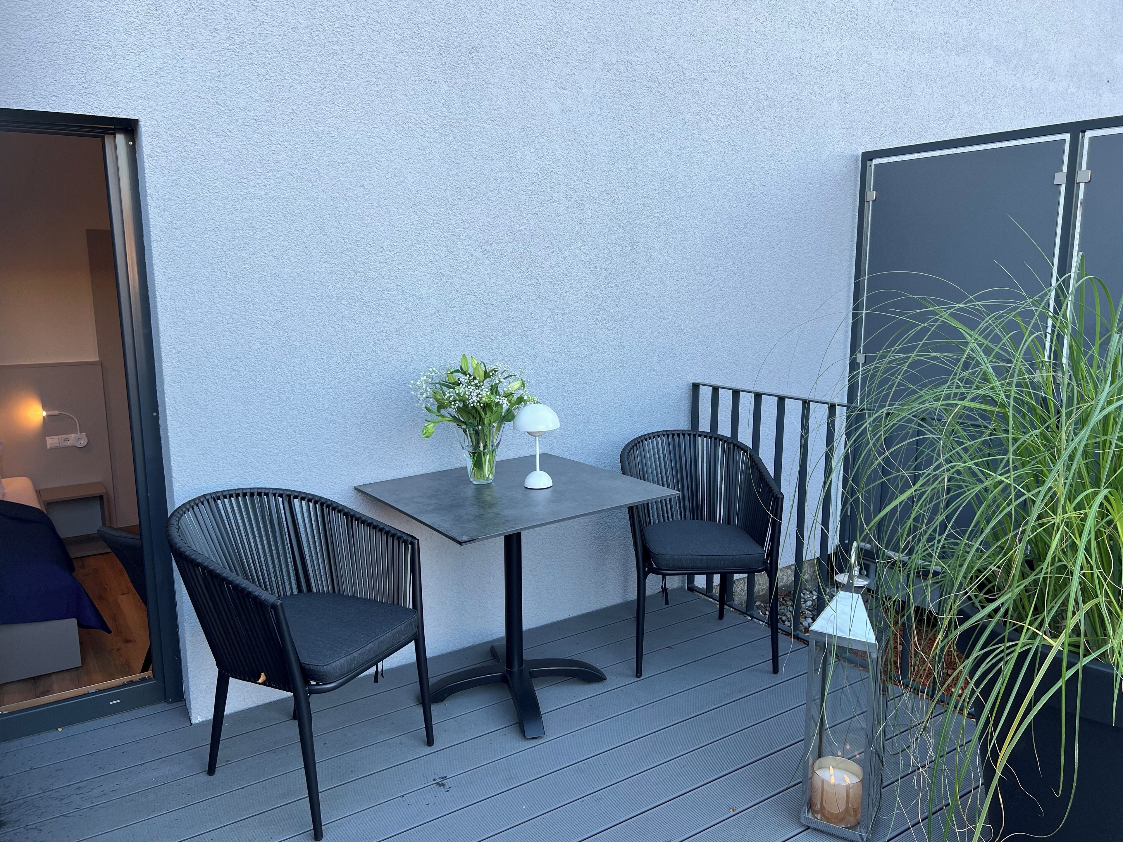 Laptop workspace, blackout drapes, soundproofing, iron/ironing board