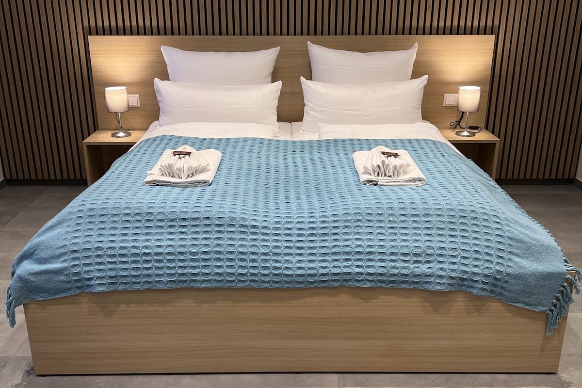 Deluxe Double Room, Private Bathroom | Laptop workspace, blackout drapes, soundproofing, iron/ironing board