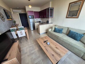Apartment, 1 Bedroom, Ocean View | Living area - Atlas on the Water - Loutraki (Loutraki-Agioi Theodoroi)