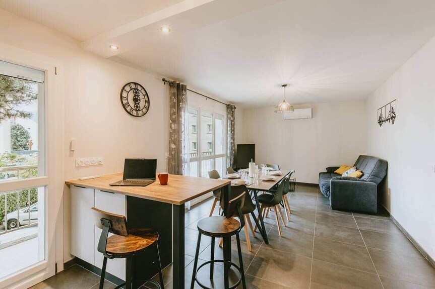 T3 Climatisé, Tout Confort, Parking Gratuit, Balcon, Wifi - Chambéry